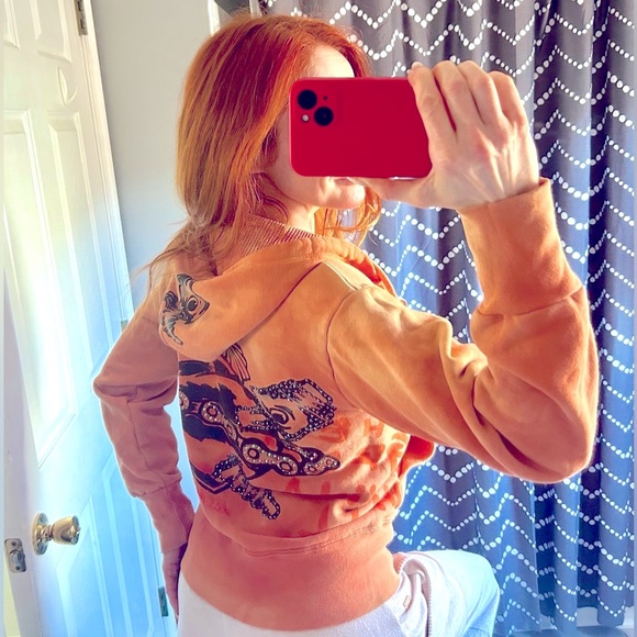 The Great China Wall Vintage RARE Hoodie Swarovski Crystals Sweatshirt handmade - Picture 9 of 9